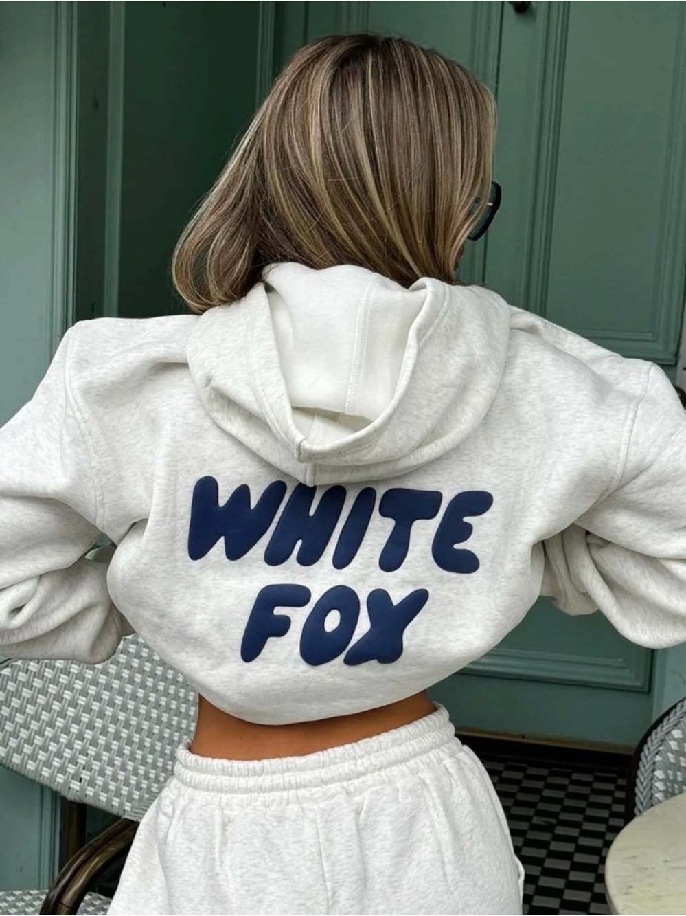 White fox grey hoodie